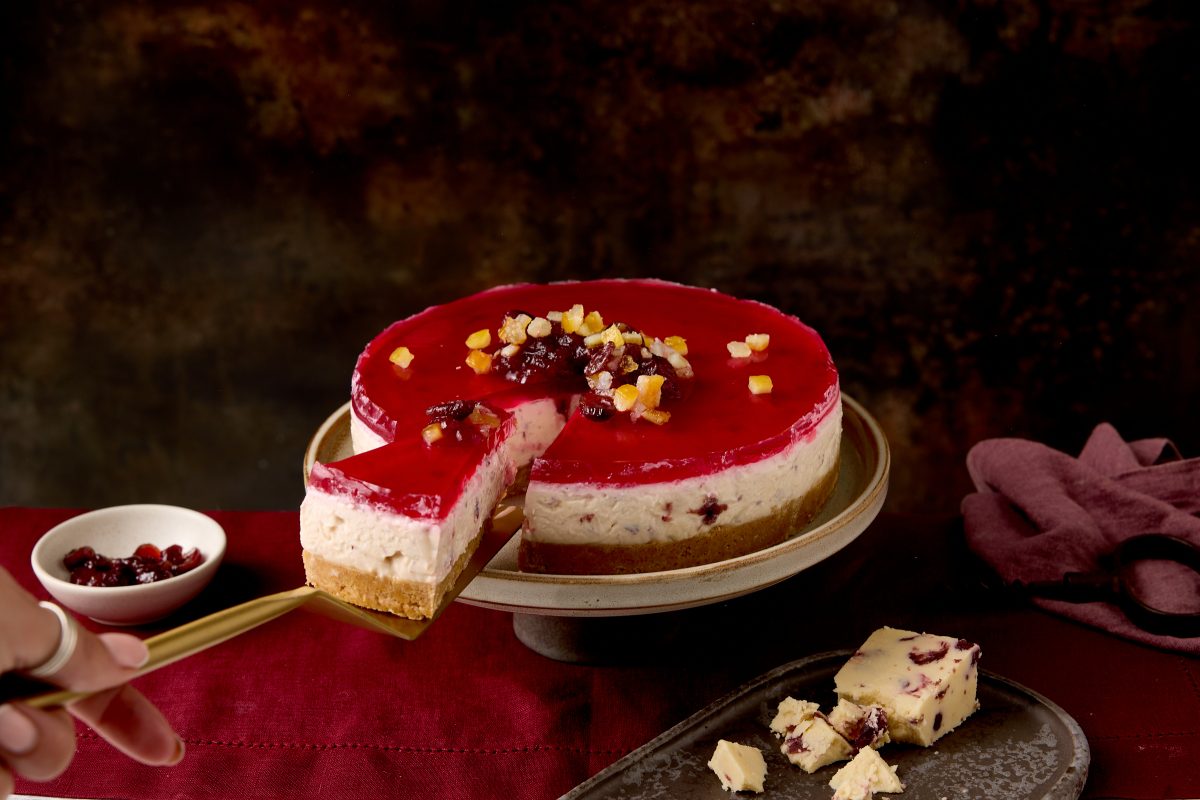 Wensleydale, Cranberry and Orange Jelly Cheesecake - Clawson Farms